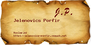 Jelenovics Porfir névjegykártya